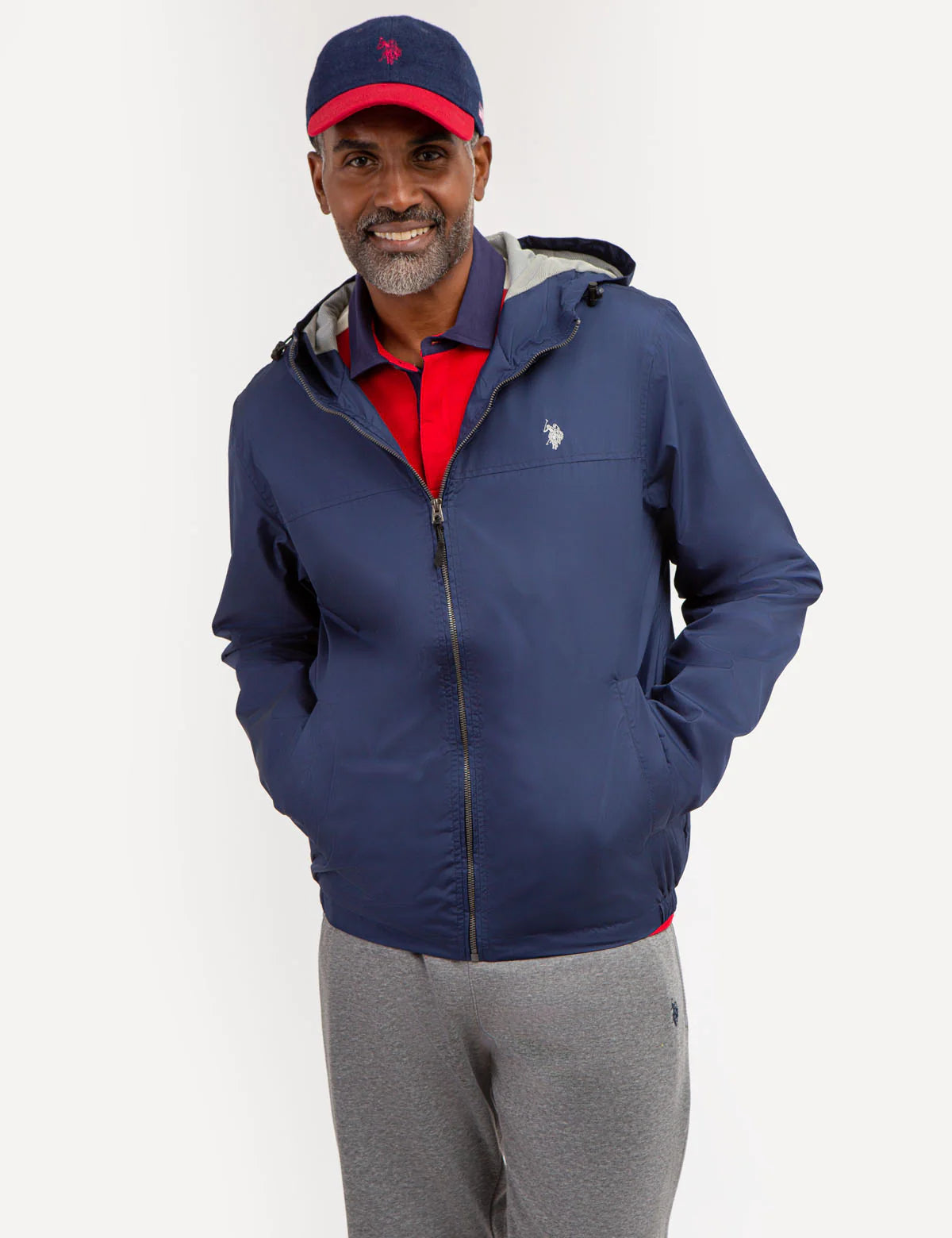 Casquette homme en twill chiné color block