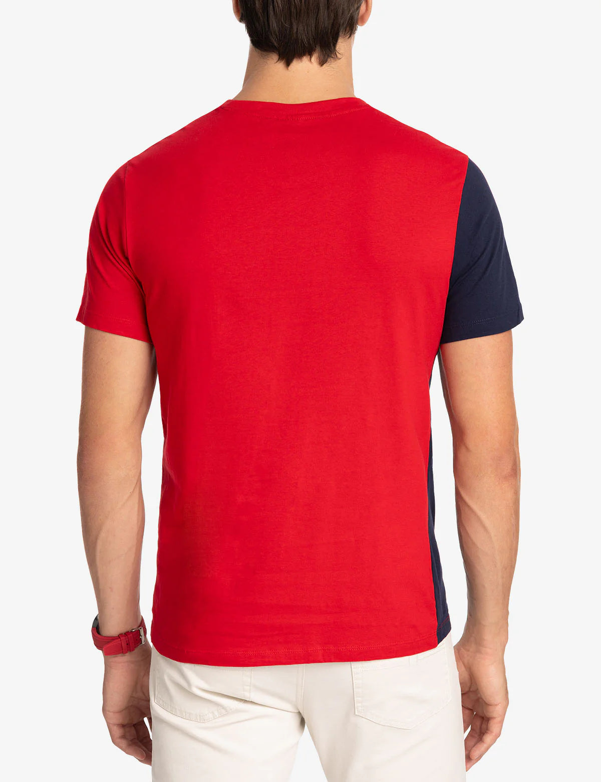 T-shirt colorblock à graphisme vertical