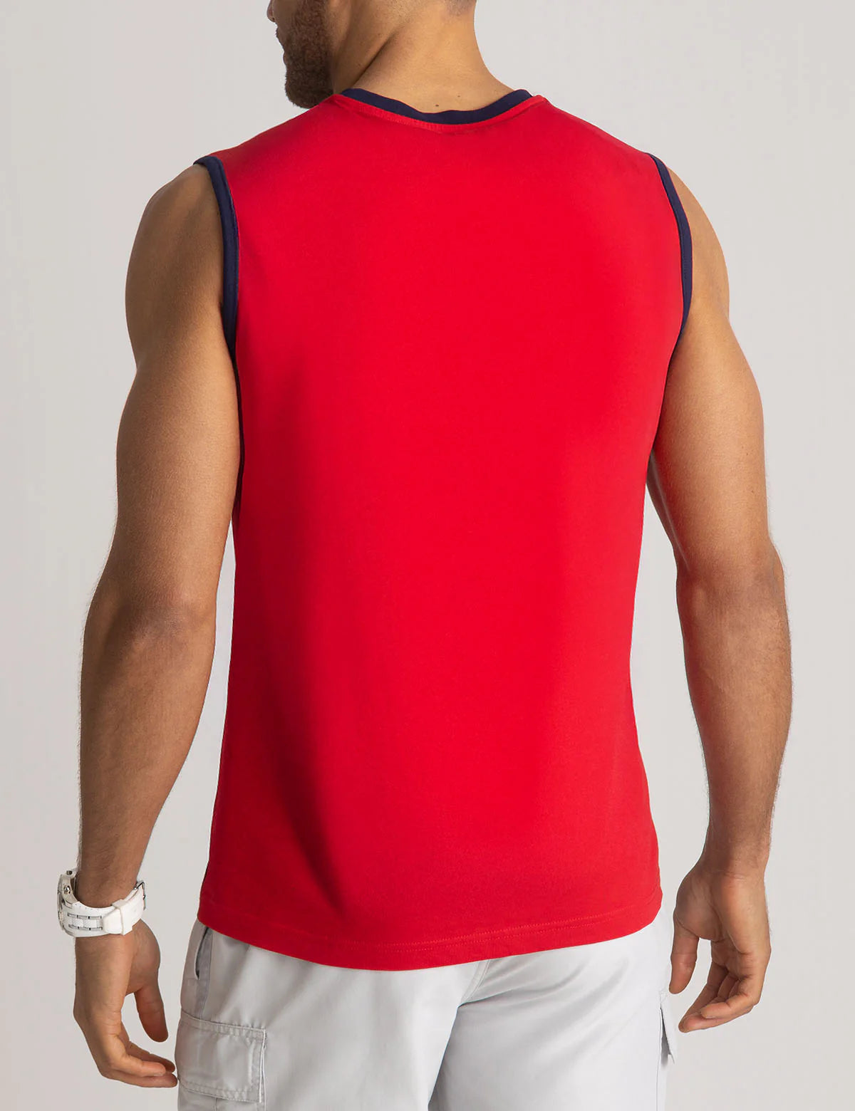 Débardeur muscle colorblock à imprimé vertical