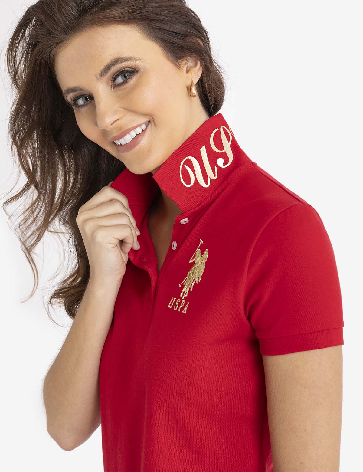 Polo USPA à imprimé métallique