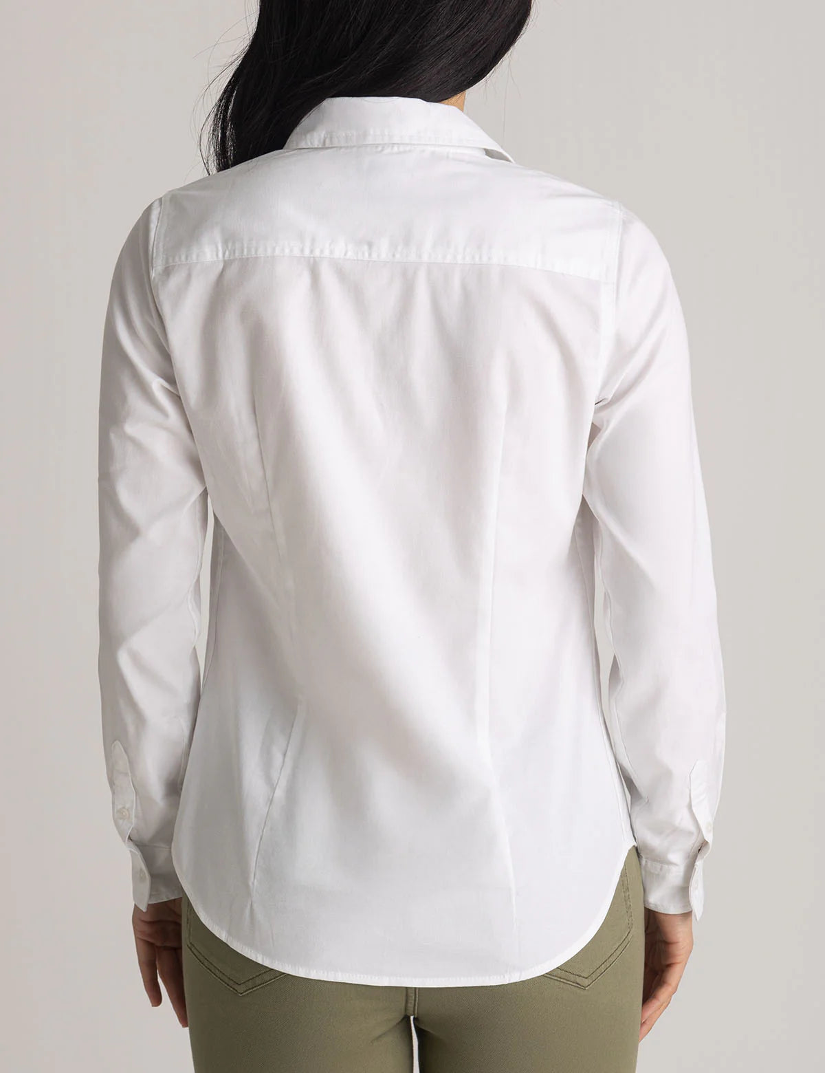 Chemise Oxford unie stretch à manches longues