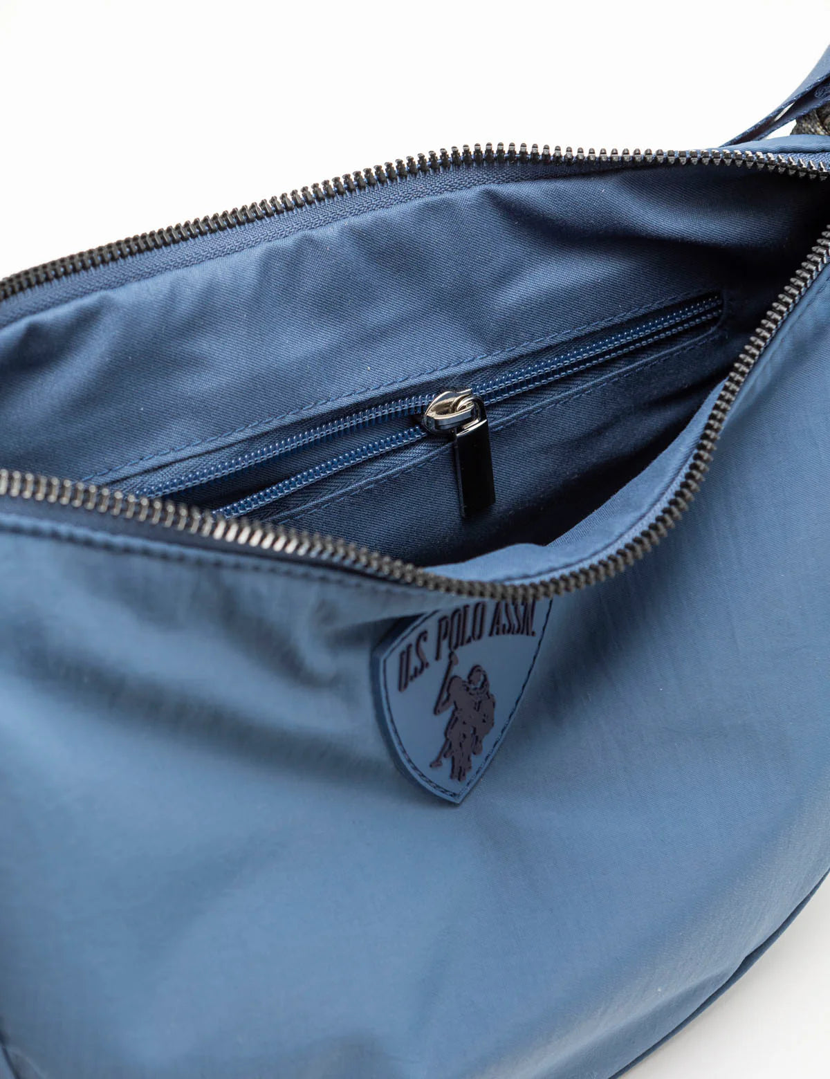 Sac bandoulière croissant en nylon avec pochette zippée