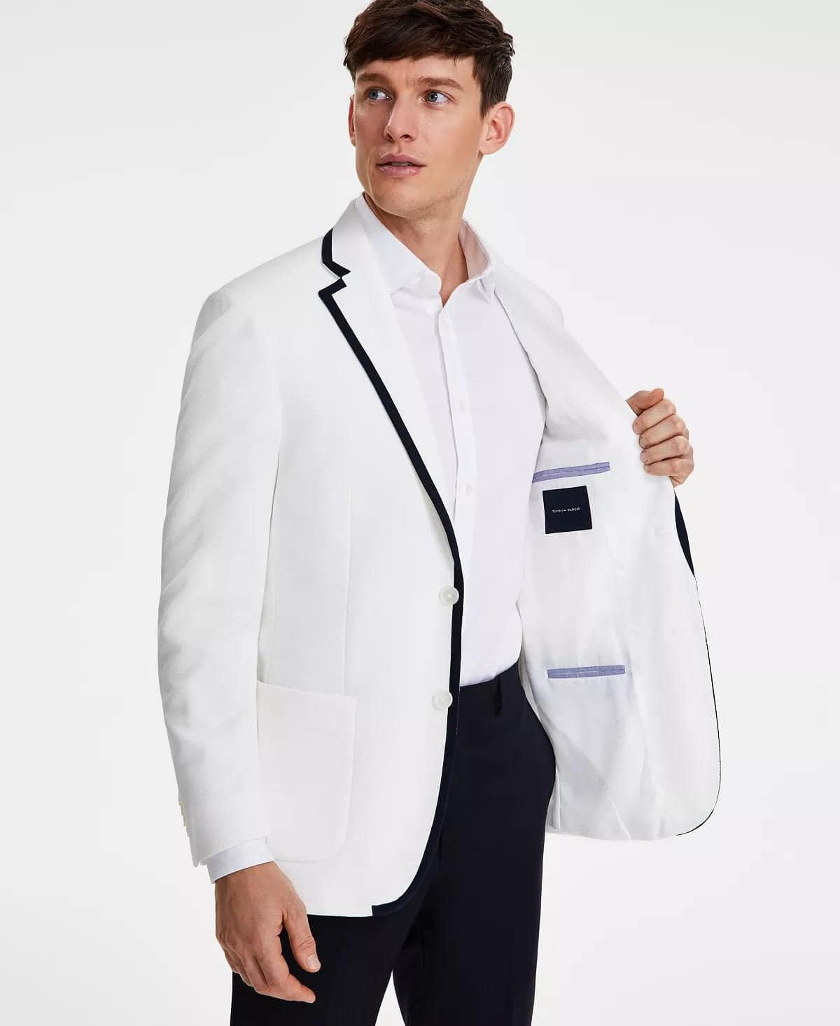Blazer Tommy Hilfiger Homme Coupe Moderne – Noir & Blanc
