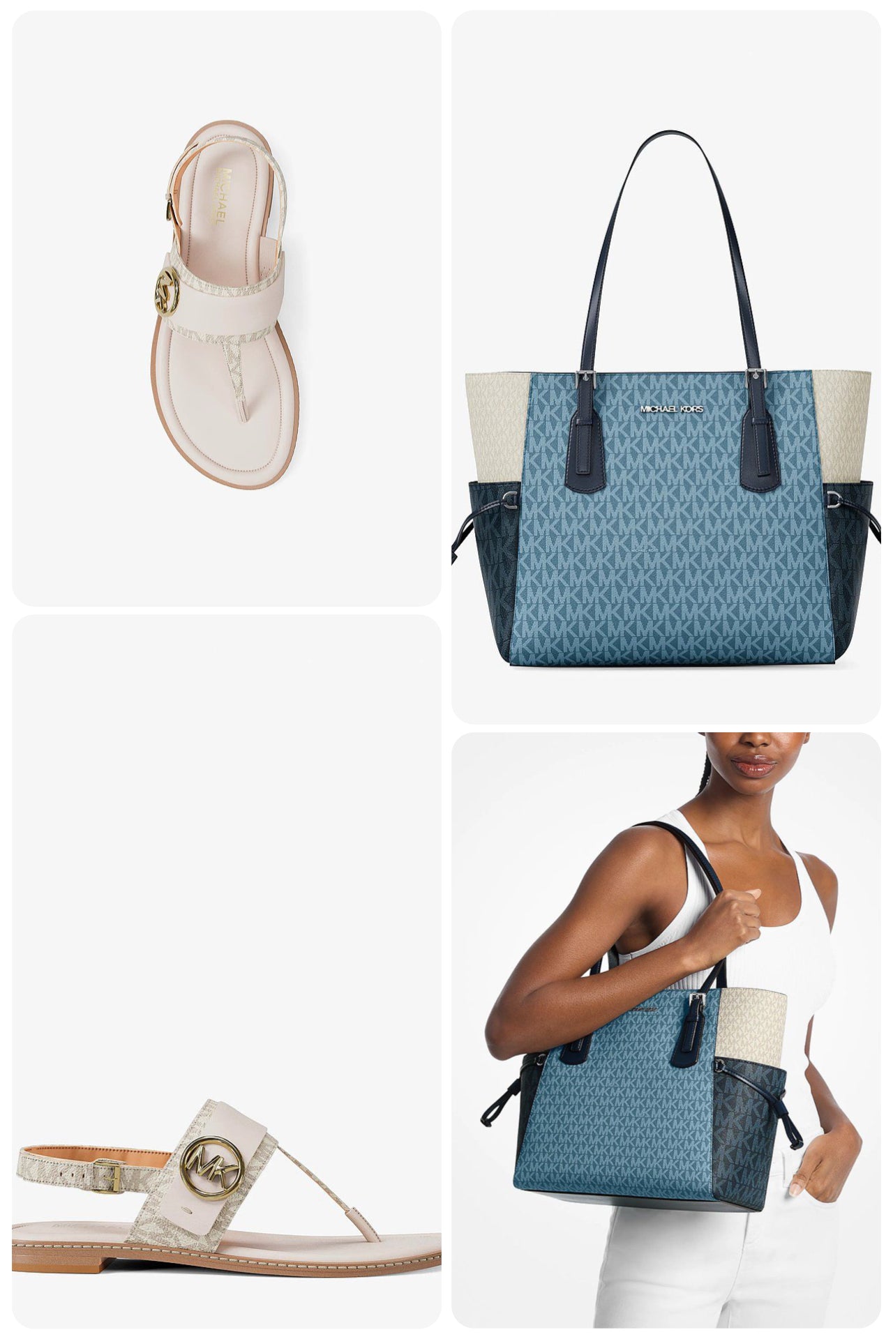 Sac fourre-tout Voyager grand format à blocs de couleurs avec logo Signature – Michael Kors