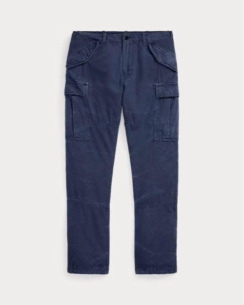 Pantalon cargo en twill teint Slim Fit pour homme