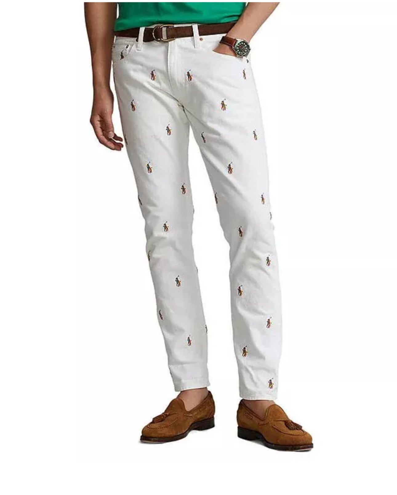 Jean Sullivan Slim Fit à Pony multicolore Blanc