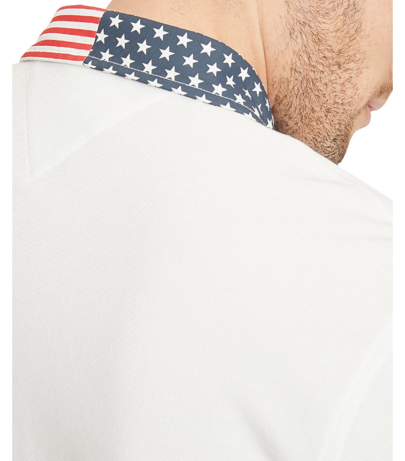Polo homme col drapeau USA