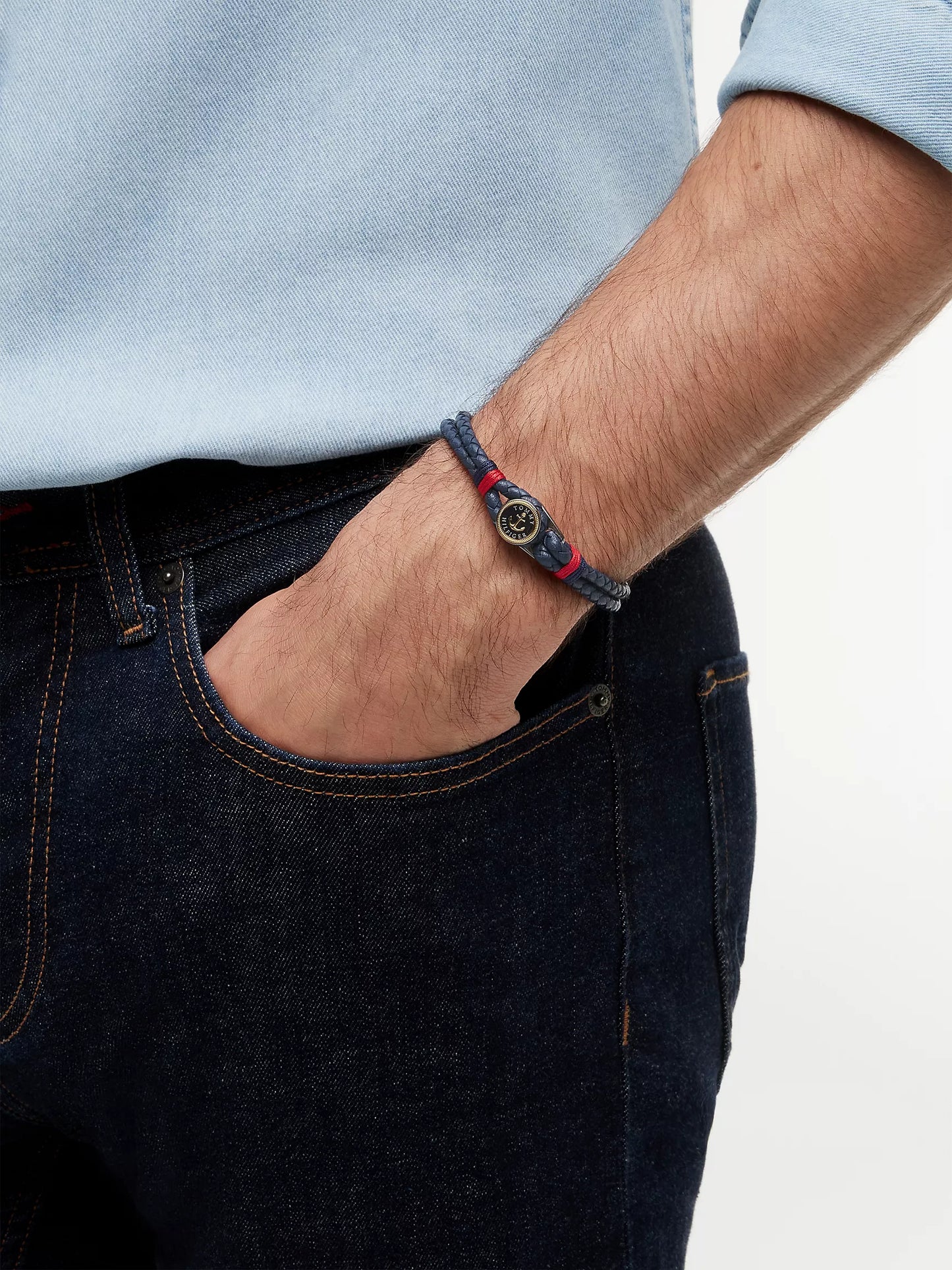 Bracelet nautique tressé en cuir Tommy Hilfiger