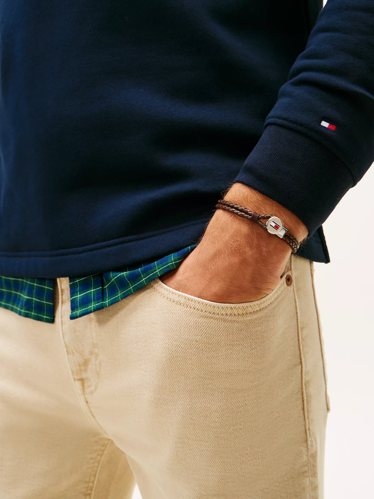 Bracelet en cuir tressé Navy