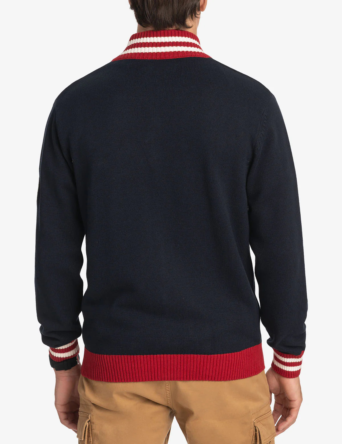 Pull universitaire à col montant avec fermeture éclair intégrale