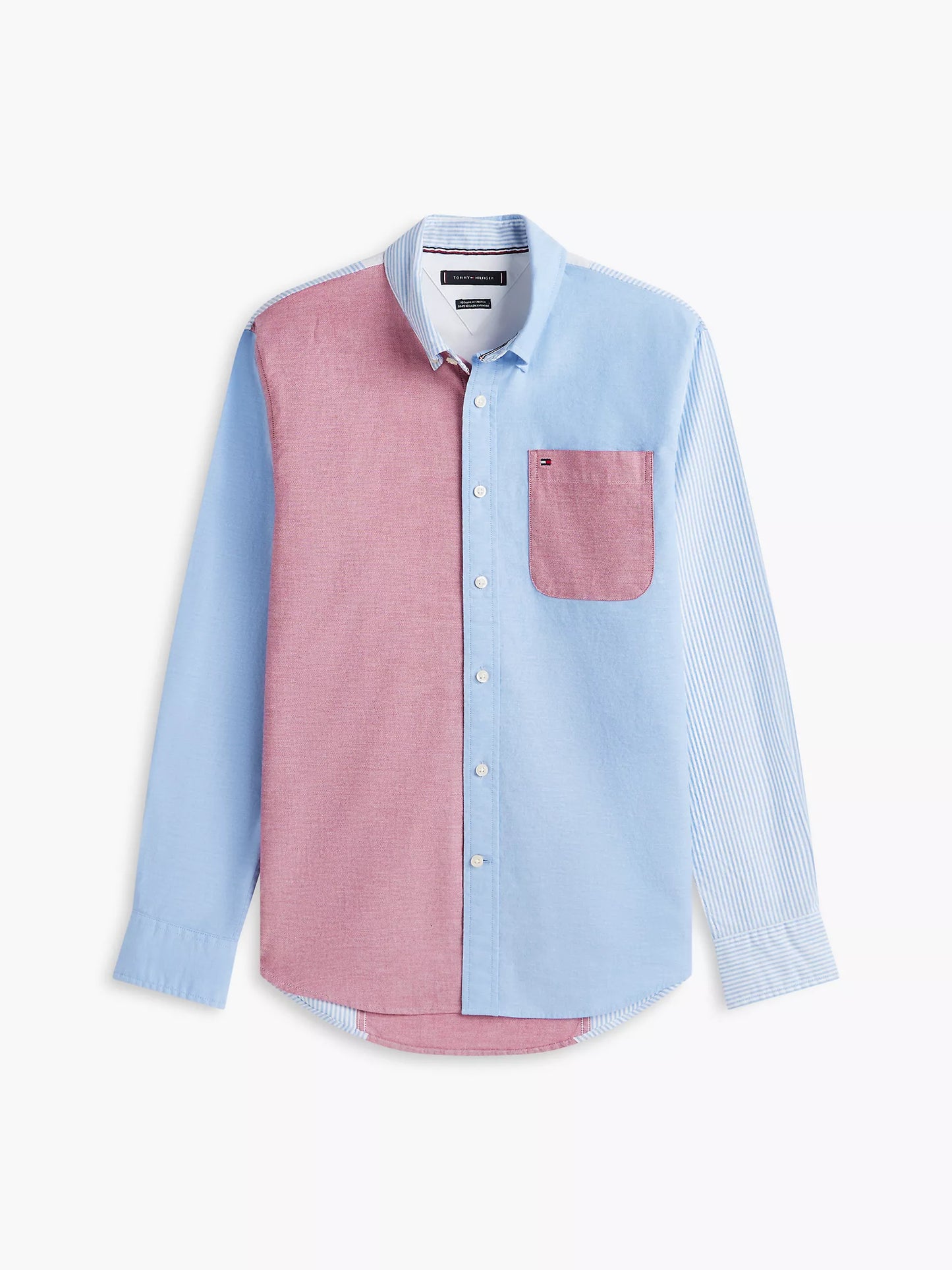 Chemise Oxford à coupe régulière avec blocs de couleur