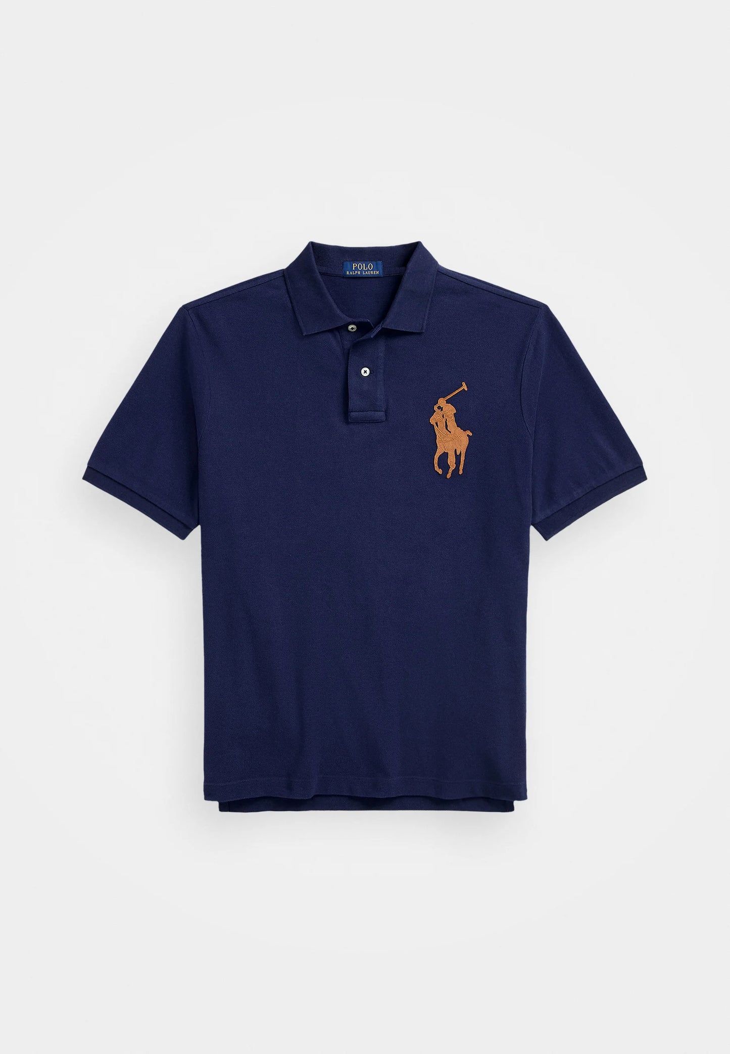 Polo homme coupe Custom Slim Fit avec logo Big Pony en cuir