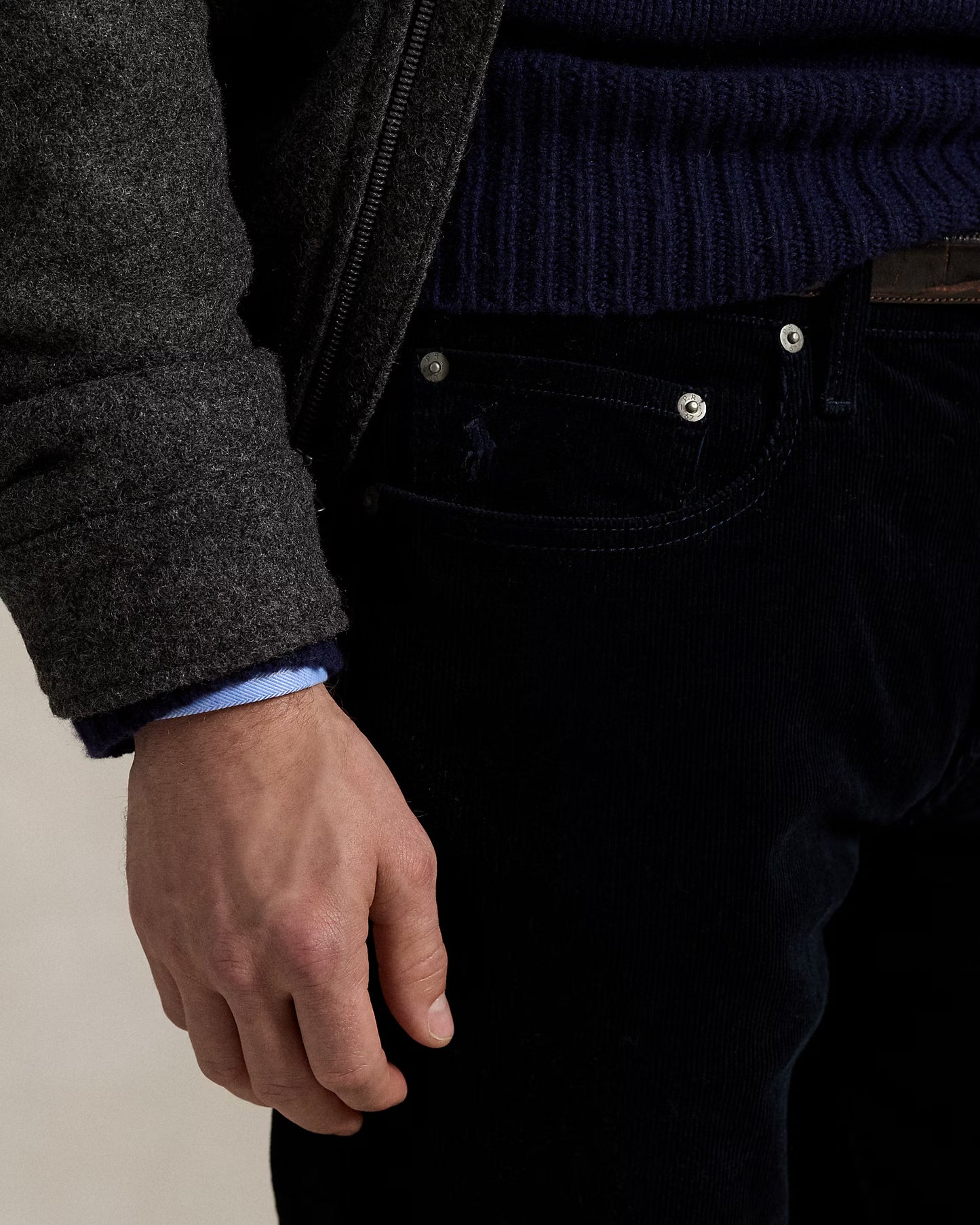 Pantalon Varick Slim Straight en Velours Côtelé