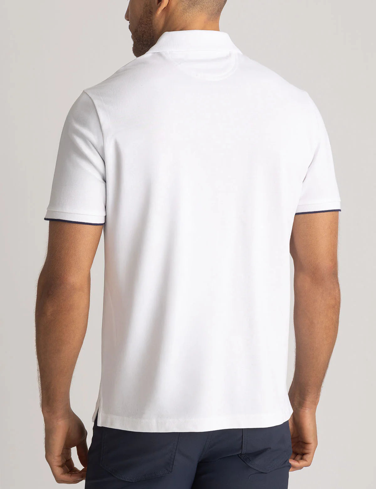 Polo en piqué avec bandes verticales
