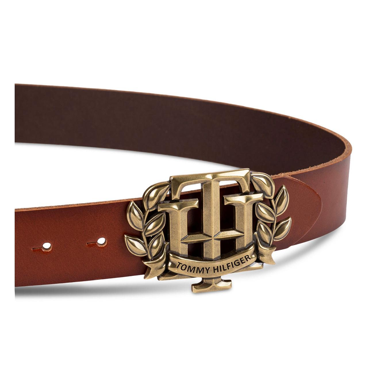 Ceinture en cuir pour homme à boucle plaque monogramme emblématique