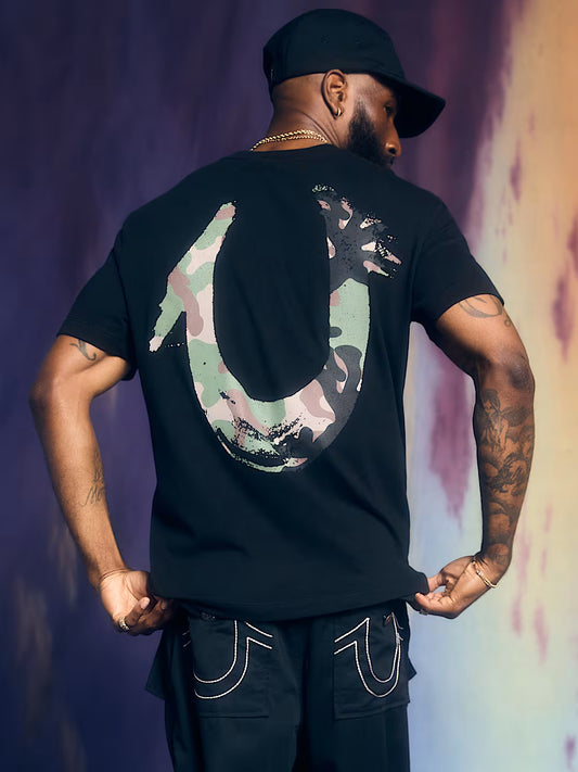 T-shirt fer à cheval camouflage peint