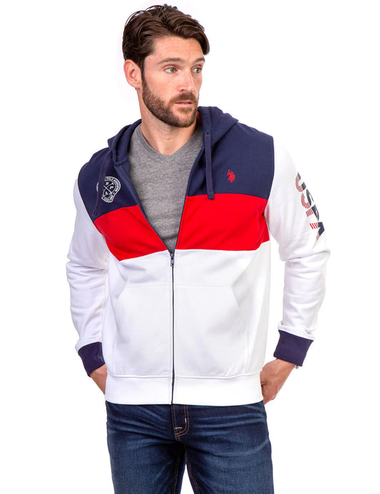 Sweat à capuche zippé USPA colorblock