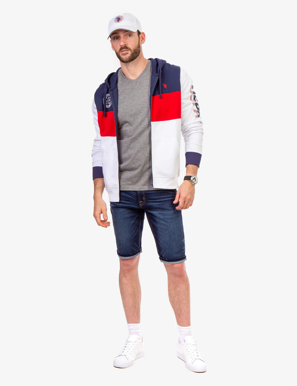 Sweat à capuche zippé USPA colorblock