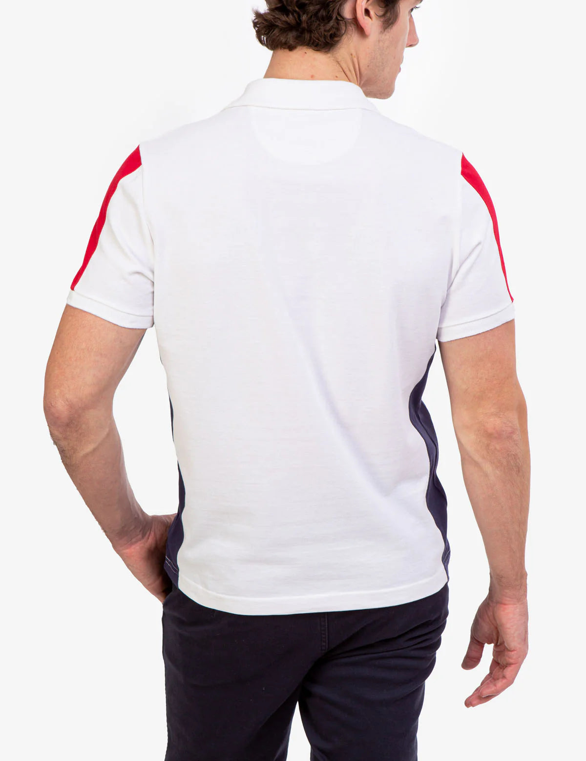 Polo en piqué à empiècements