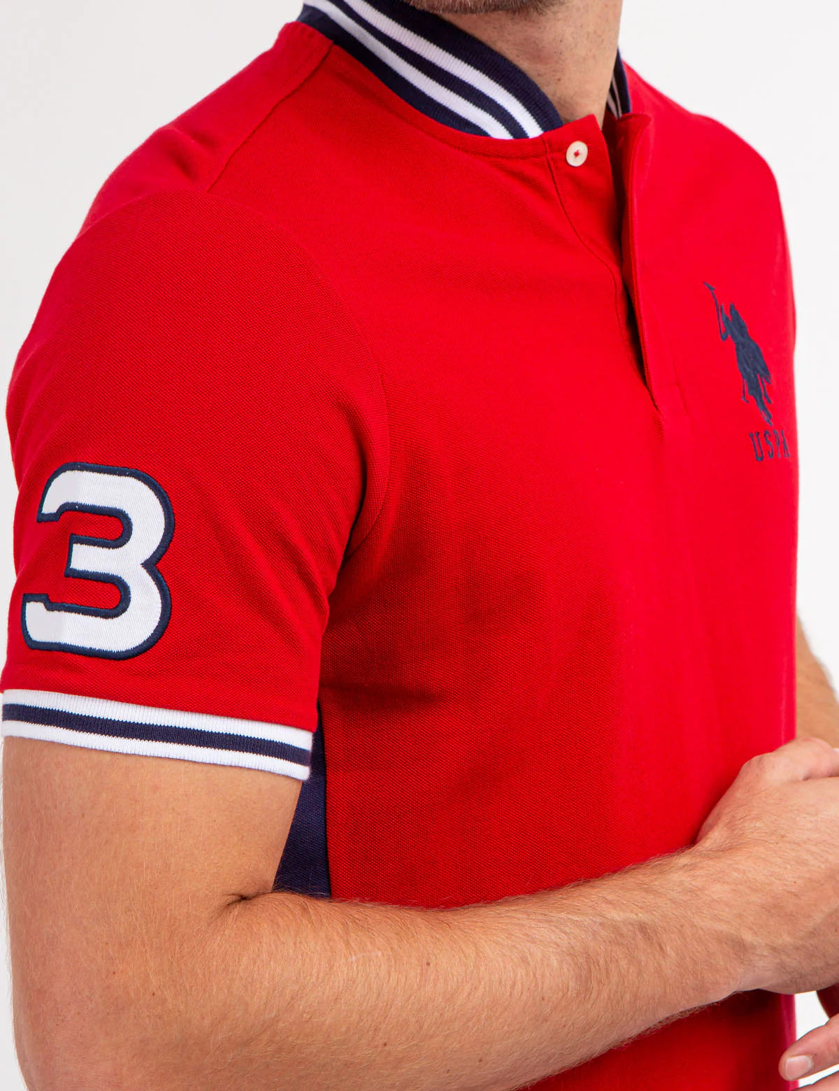 Polo en piqué à col baseball