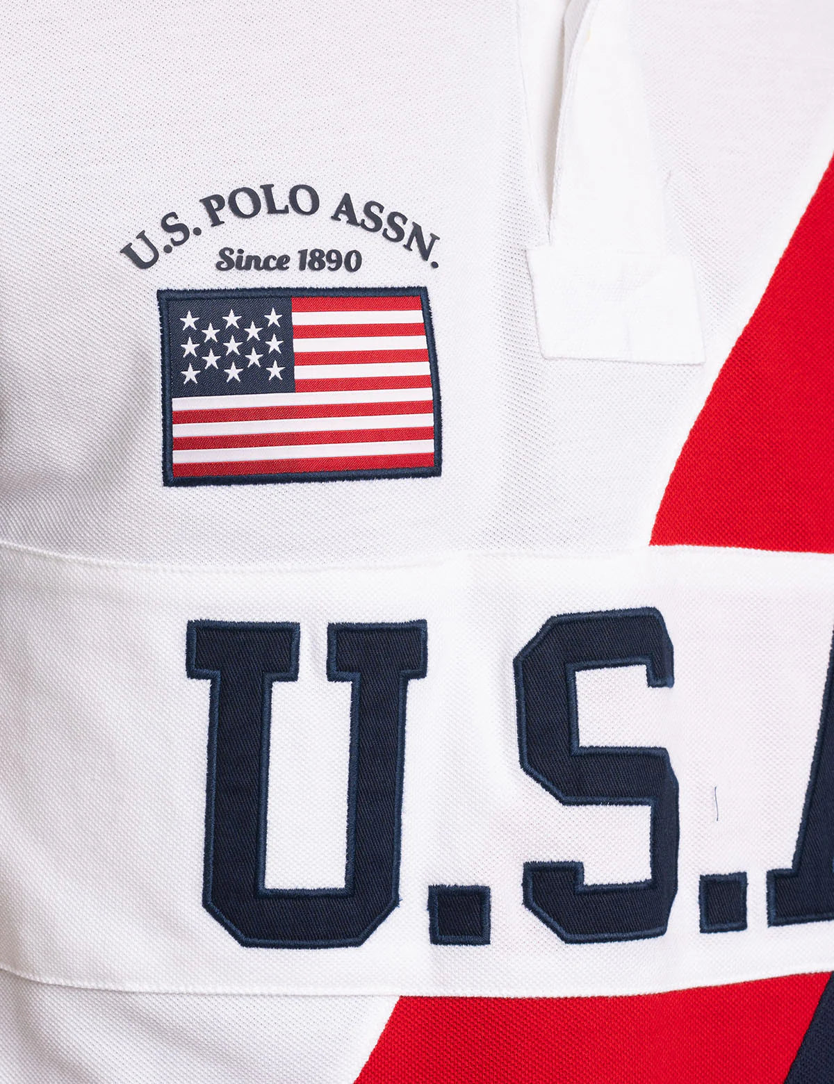 Polo piqué colorblock avec bande USA
