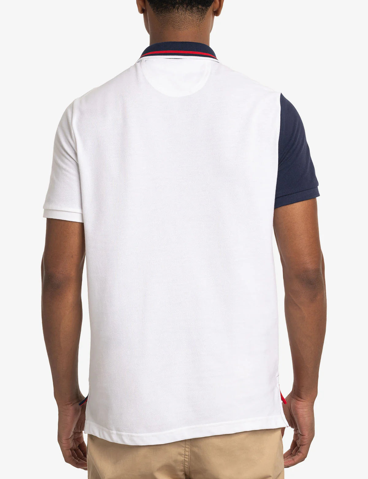 Polo piqué colorblock avec bande USA