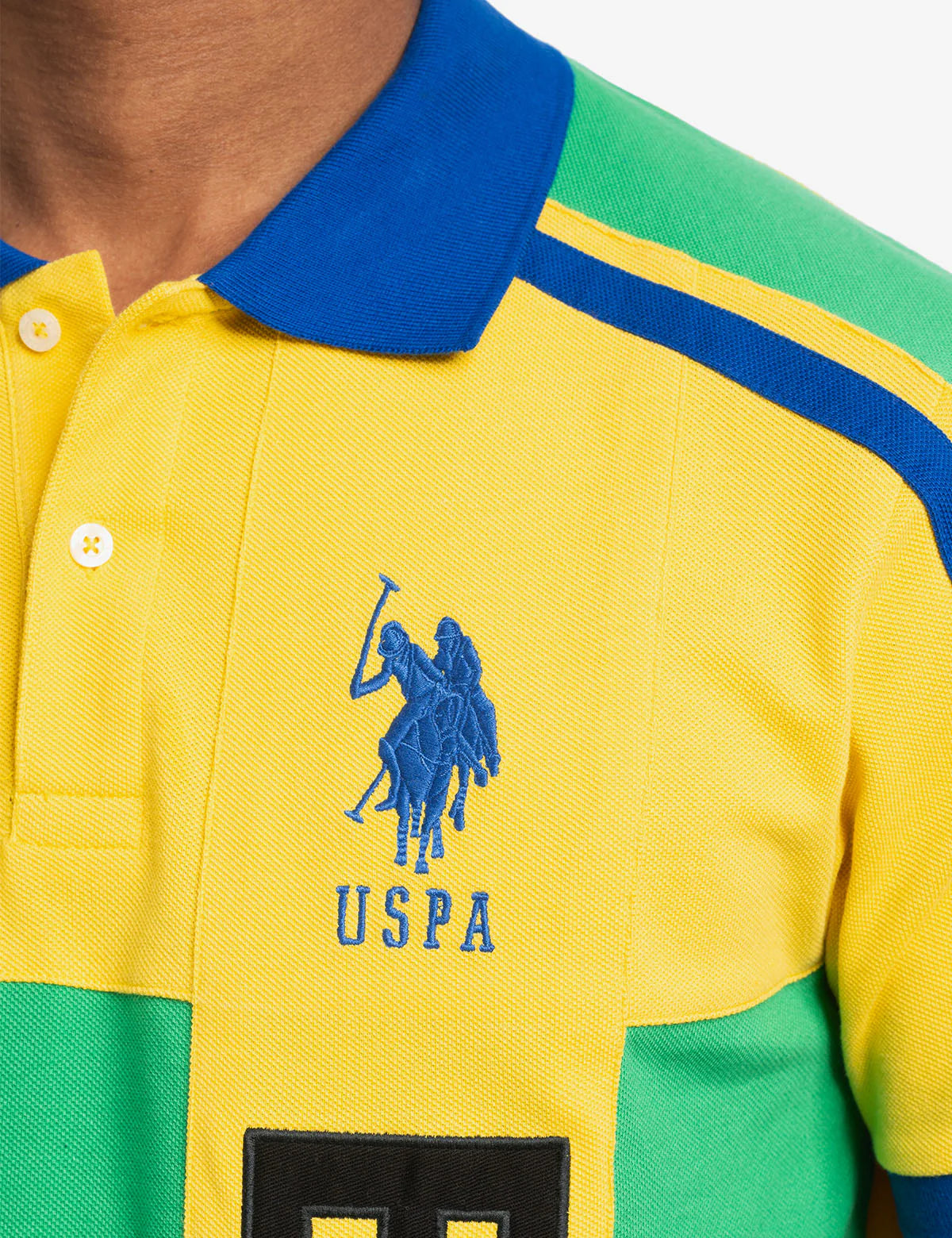 Polo piqué colorblock vertical Brésil