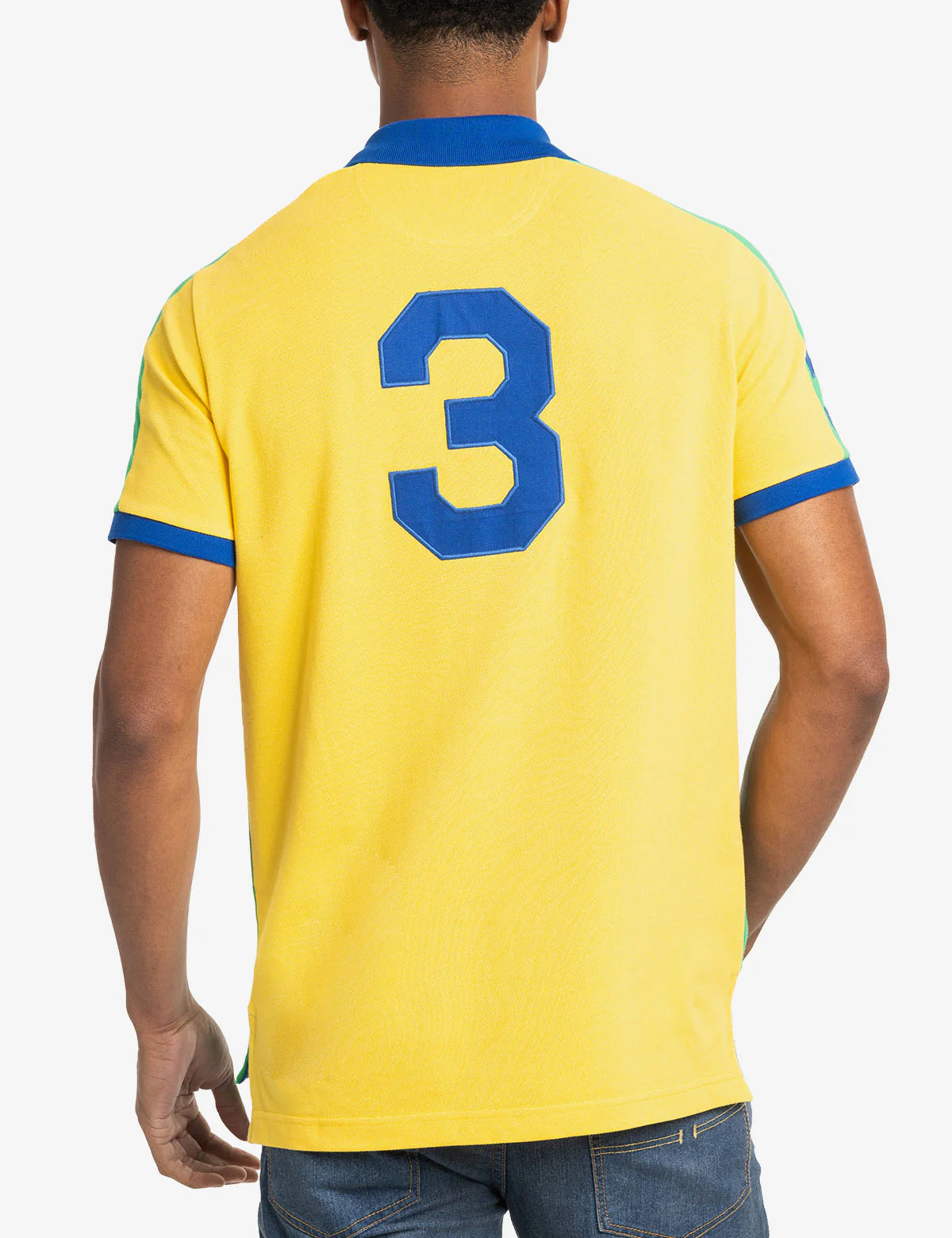 Polo piqué colorblock vertical Brésil