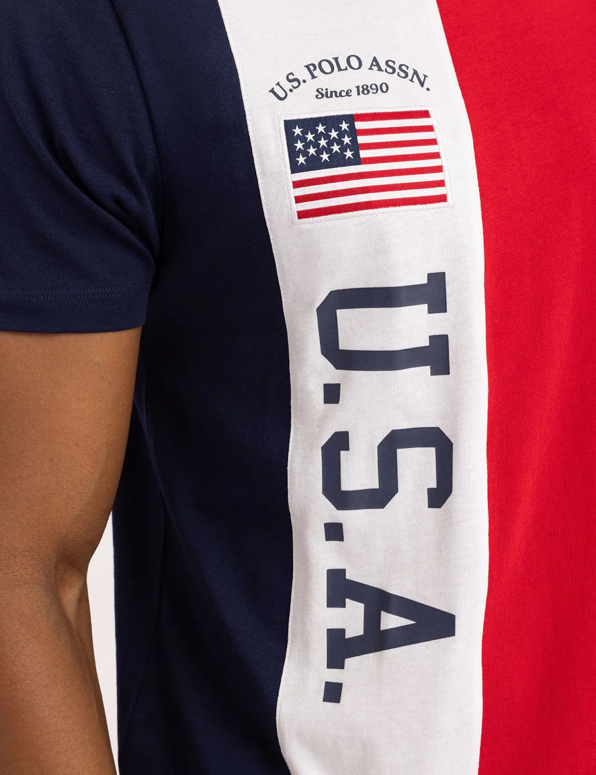 Tee-shirt en jersey à blocs de couleurs USA