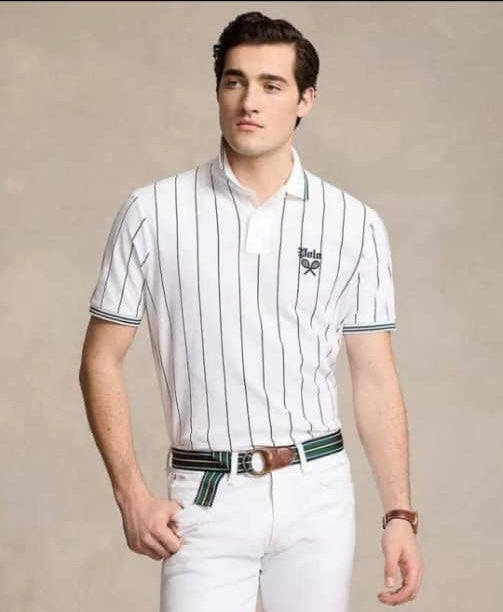 Polo en maille brodé coupe classique pour homme