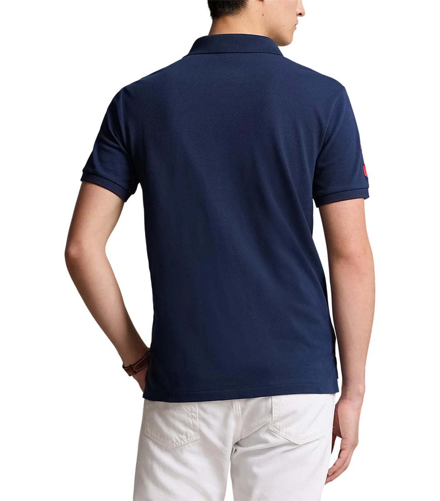Polo  personnalisée à triple poney coupe slim  bleu marine newport