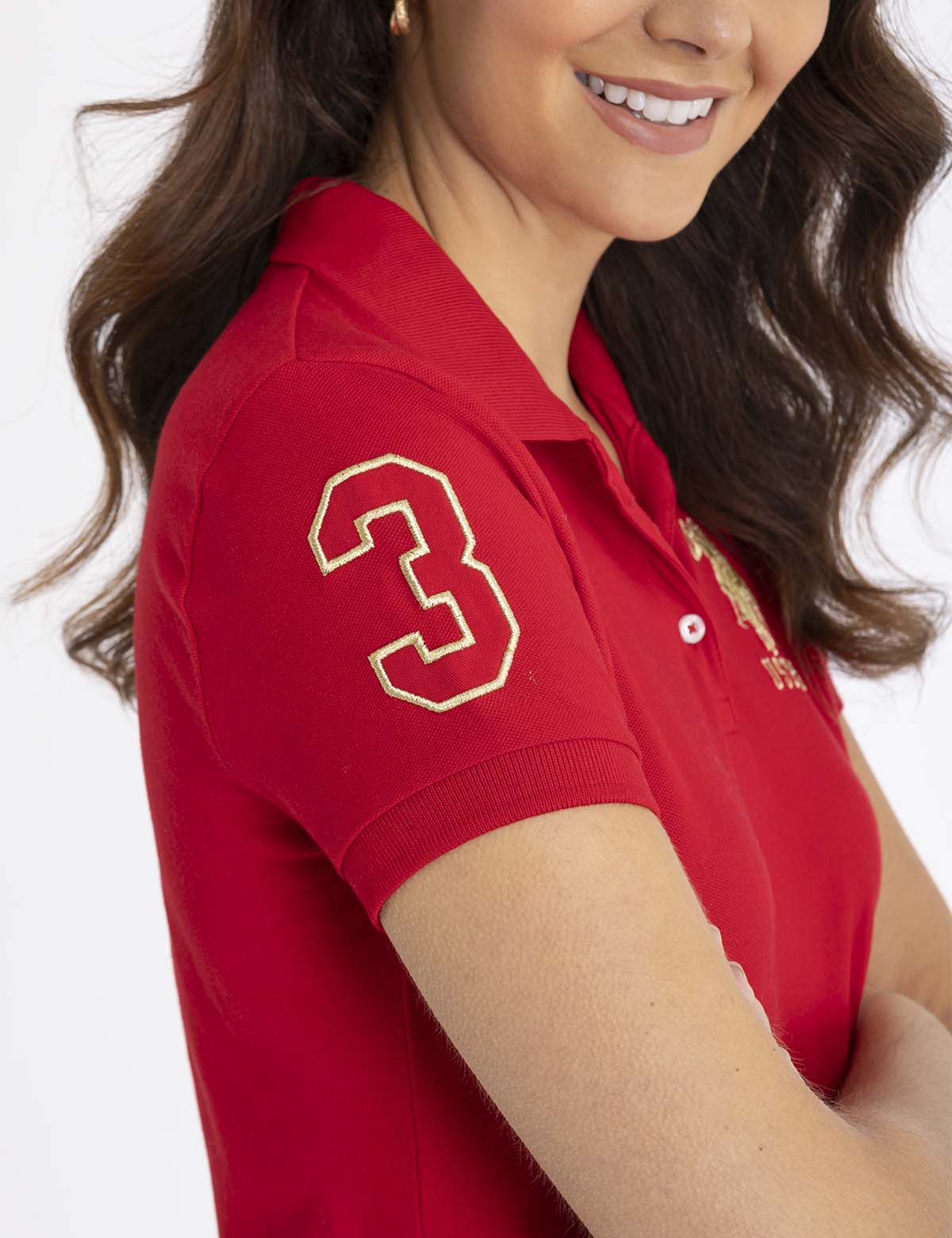 Polo USPA à imprimé métallique