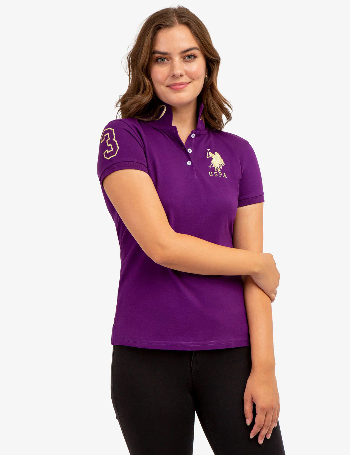 Polo USPA à imprimé métallique