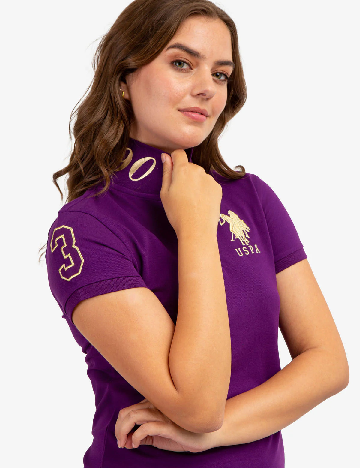Polo USPA à imprimé métallique