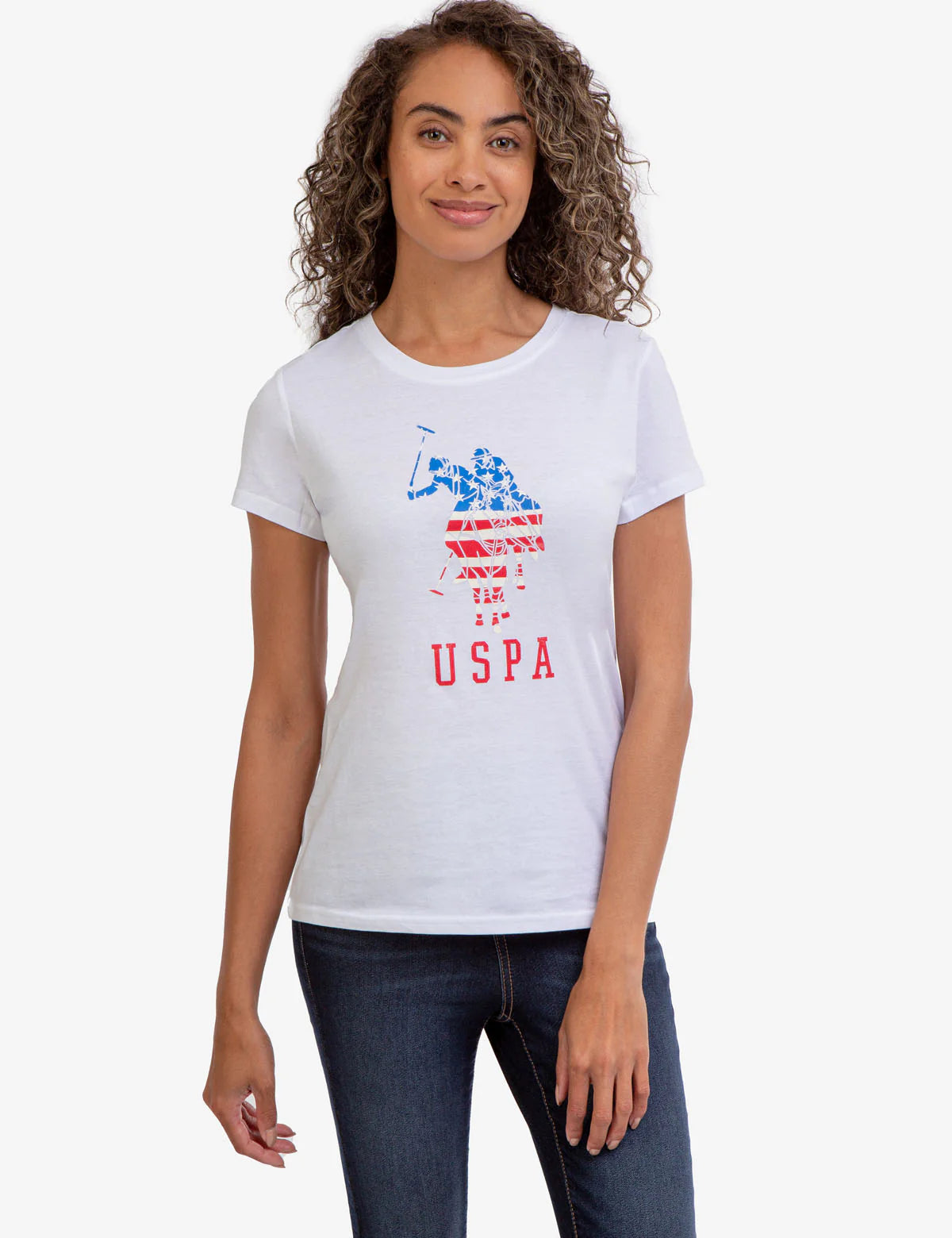 T-shirt col rond avec logo et drapeau