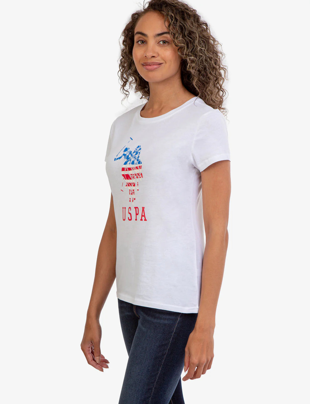 T-shirt col rond avec logo et drapeau