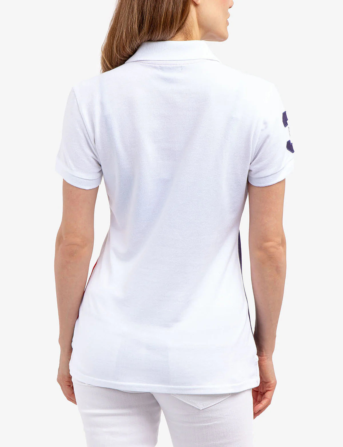 Polo à bande diagonale color block