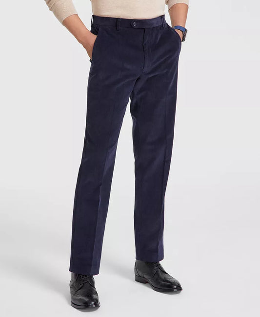 Pantalon en velours côtelé uni coupe moderne pour homme