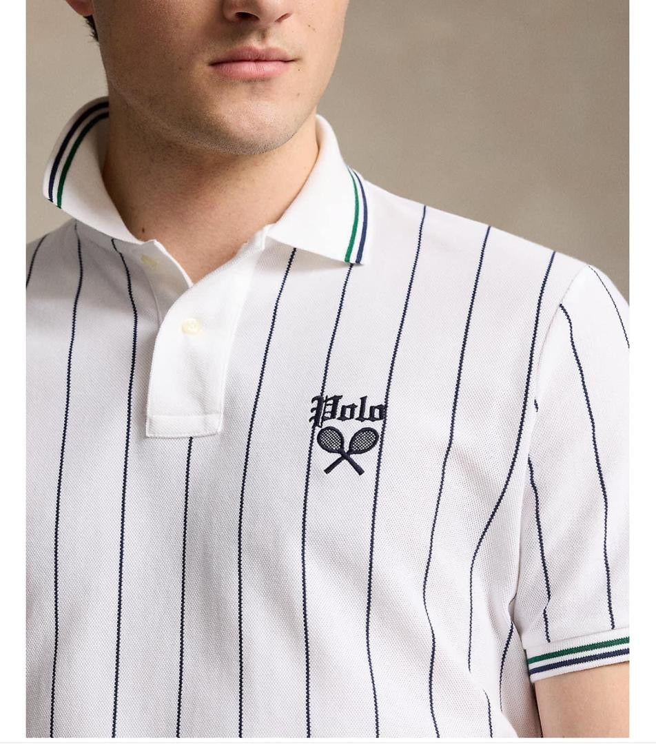 Polo en maille brodé coupe classique pour homme