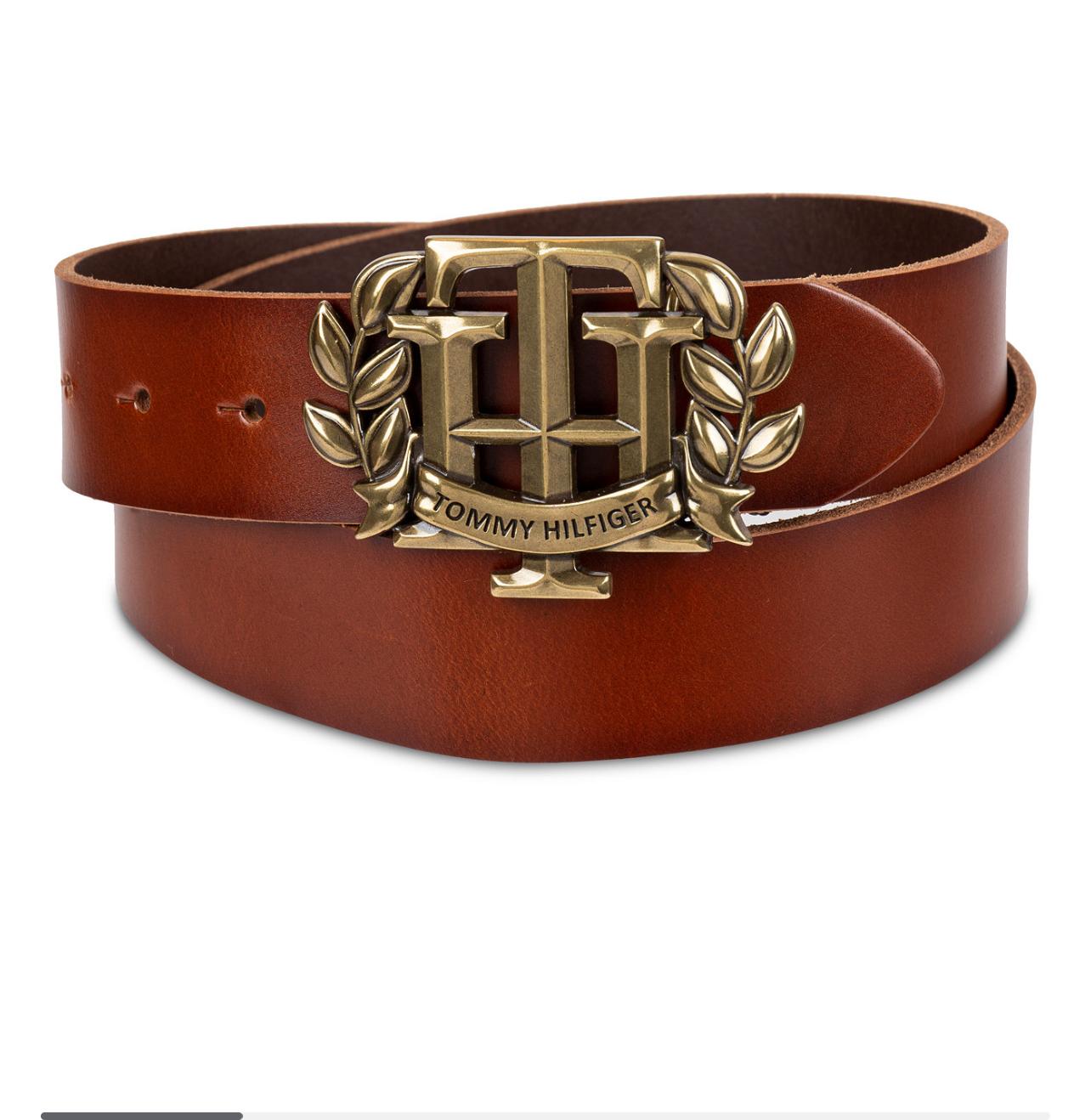 Ceinture en cuir pour homme à boucle plaque monogramme emblématique