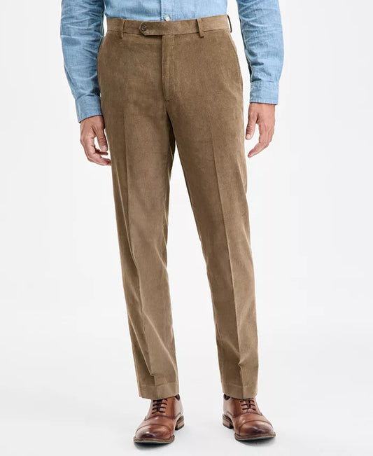 Pantalon en velours côtelé uni coupe moderne pour homme