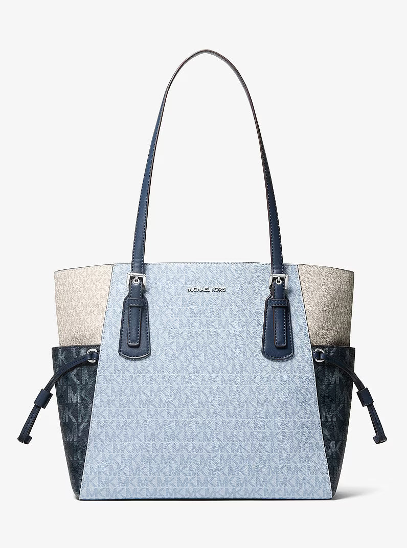 Sac fourre-tout Voyager grand format à blocs de couleurs avec logo Signature – Michael Kors