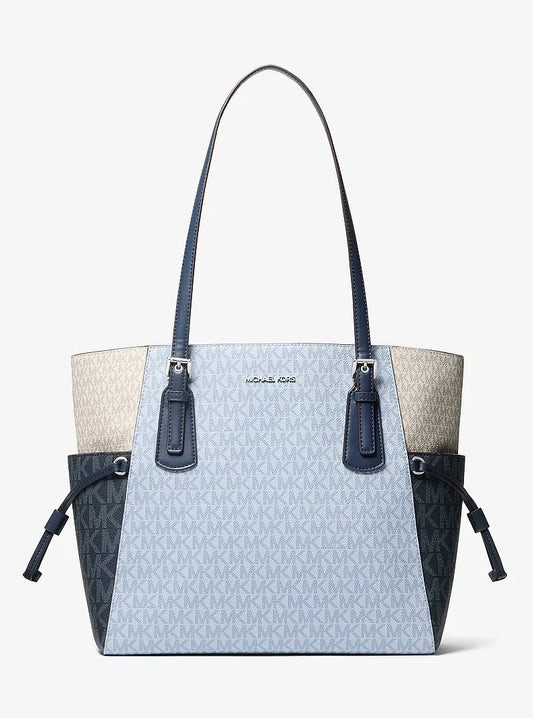 Sac fourre-tout Voyager grand format à blocs de couleurs avec logo Signature – Michael Kors