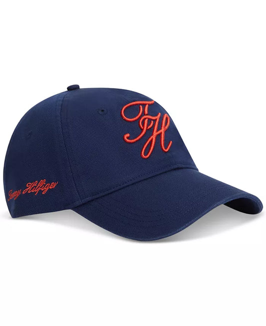 Casquette de baseball bleue avec monogramme  logo script brodé