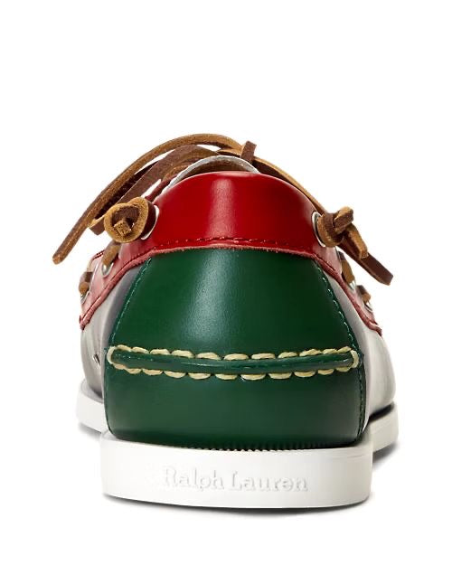 Chaussure bateau en cuir Merton rouge/blanc/bleu