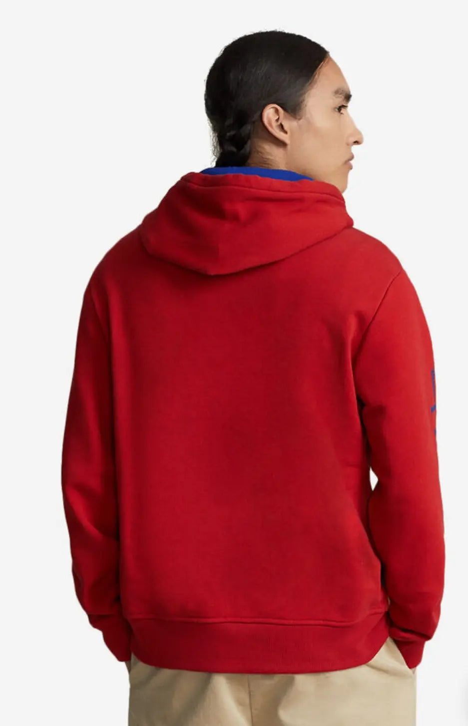 Pull à capuche rouge  avec imprimé équestre