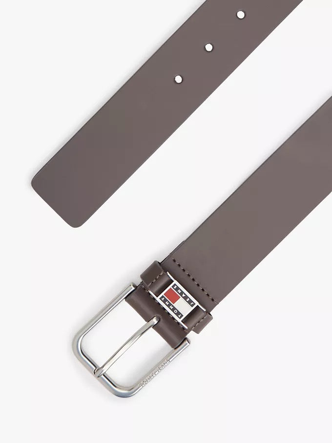 Tommy Jeans – Ceinture en cuir avec badge émaillé