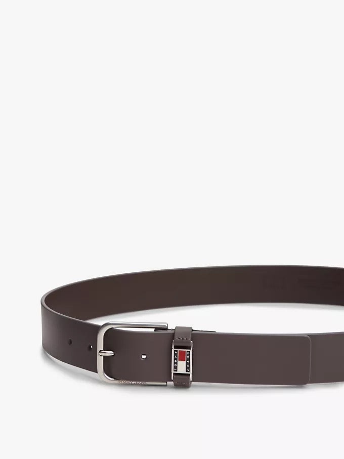 Tommy Jeans – Ceinture en cuir avec badge émaillé