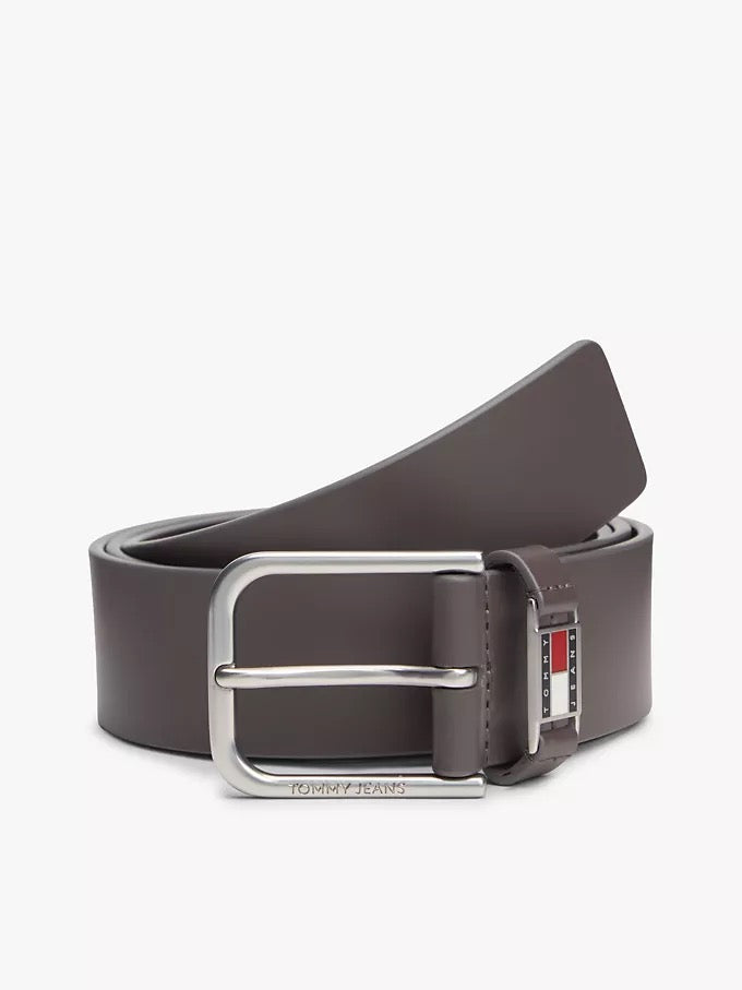 Tommy Jeans – Ceinture en cuir avec badge émaillé