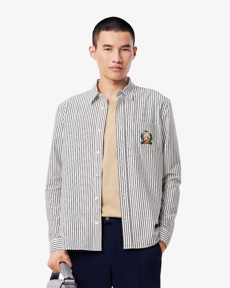 Chemise en coton rayé Regular Fit pour homme